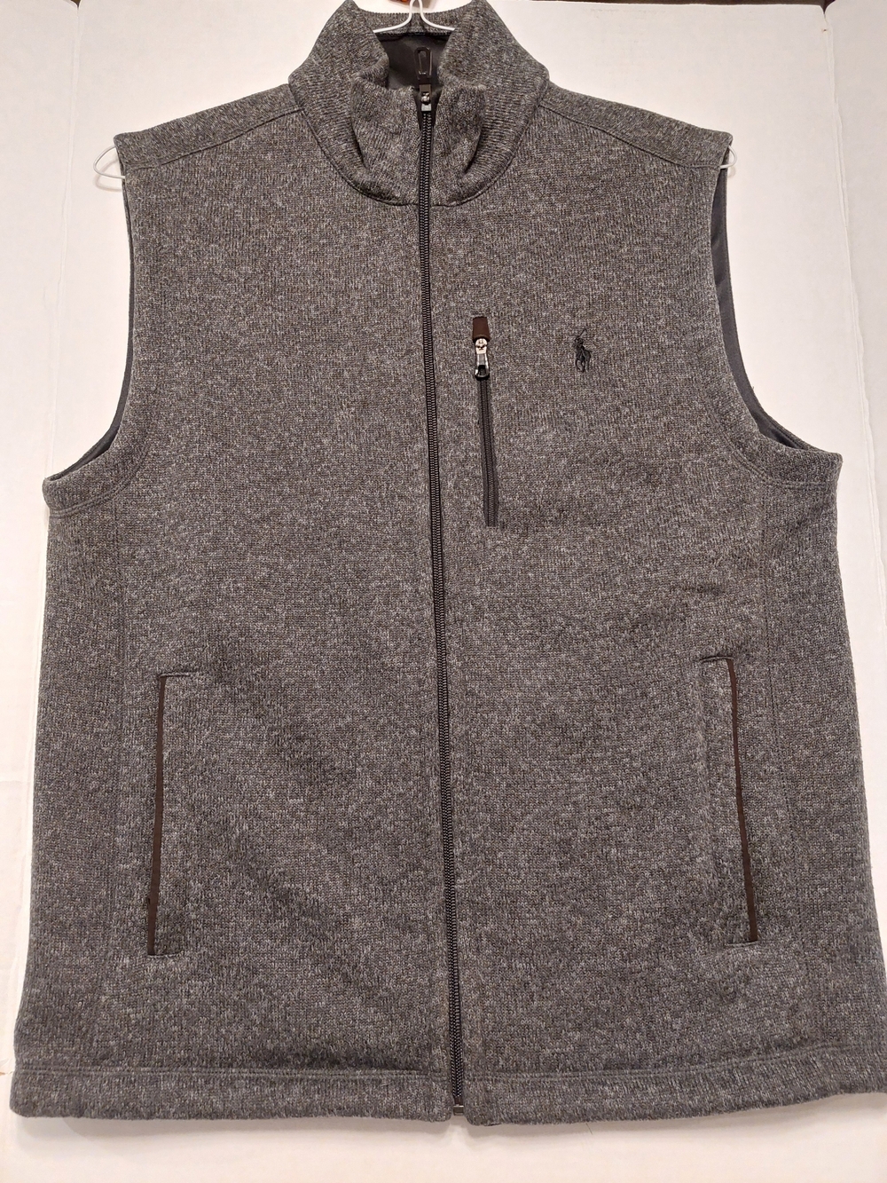 Polo by Ralph Lauren Gray Full-Zip Knit Vest